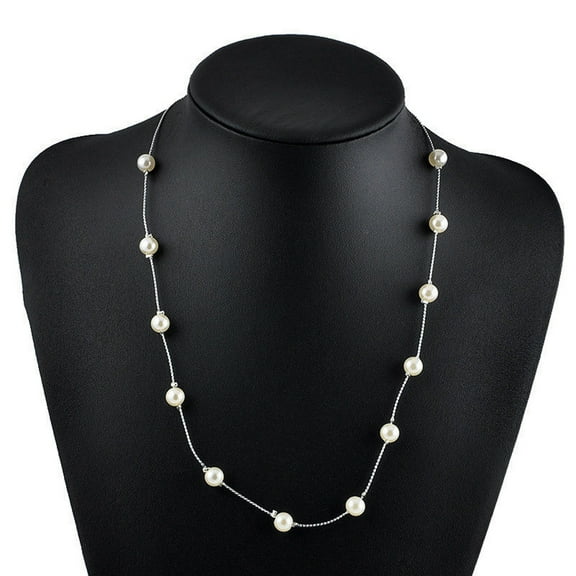 UDIYO Fashion Women Faux Pearl Charm Pendant Chain Choker Short Necklace Jewelry