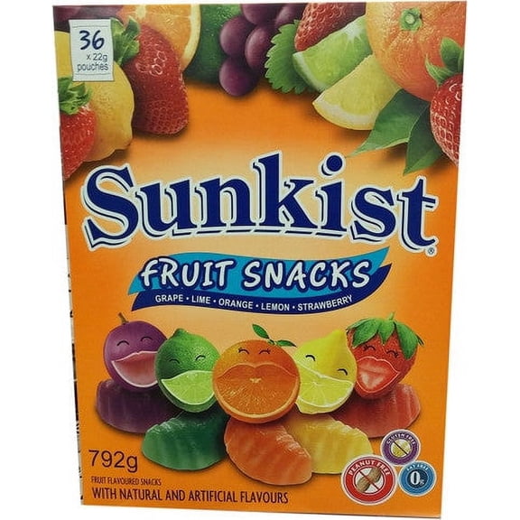 Sunkist Gluten Free Fruit Snacks Assorted Flavors, 792g/28 oz