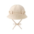 thumbnail image 3 of PureCasa Baby Summer Sun Hat for 0-3 Years Infant Boys Girls Comfortable Breathable Outdoor Hat Toddler Cotton Bucket Hats with Straps, 3 of 7