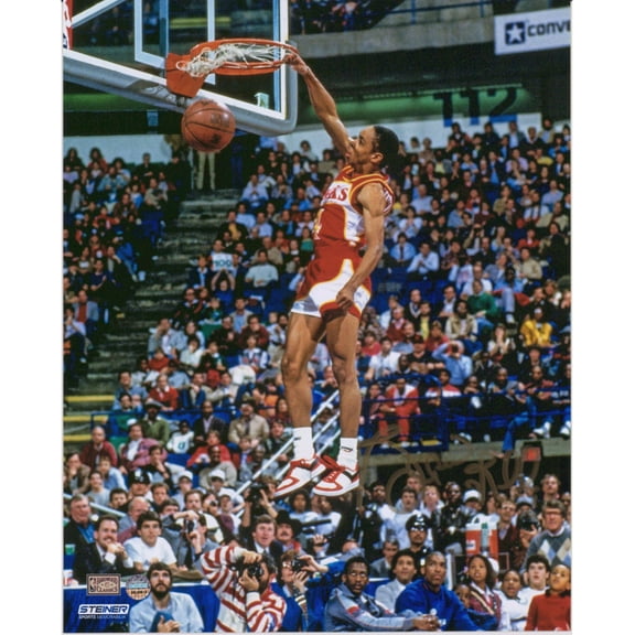 Spud Webb Atlanta Hawks Autographed 8" x 10" Dunk Contest Photograph - Fanatics Authentic Certified