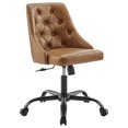 thumbnail image 1 of Modway Chaise de Bureau Pivotante Capitonnée en Similicuir Distinct, Beige, 1 of 11