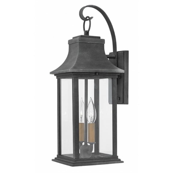 2 Light Medium Outdoor Wall Mount in Traditional Style 7.25 inches Wide By 20 inches High-Aged Zinc Finish-Led Lamping Type Bailey Street Home