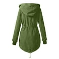 thumbnail image 4 of WEIYLL Womens Fleece Jackets Warm Solid Color Hooded Zipper Pockets Army Green Fall Tops Size 2XL, 4 of 4