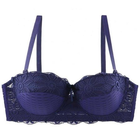 

Women Half Cup Detachable Straps Push up Lace Bra Underwear