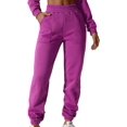 thumbnail image 3 of Vsaiddt Pantalones deportivos de invierno para mujer con bolsillos, pantalones harén con forro polar, pantalones holgados casuales, pantalones deportivos, 3 of 4