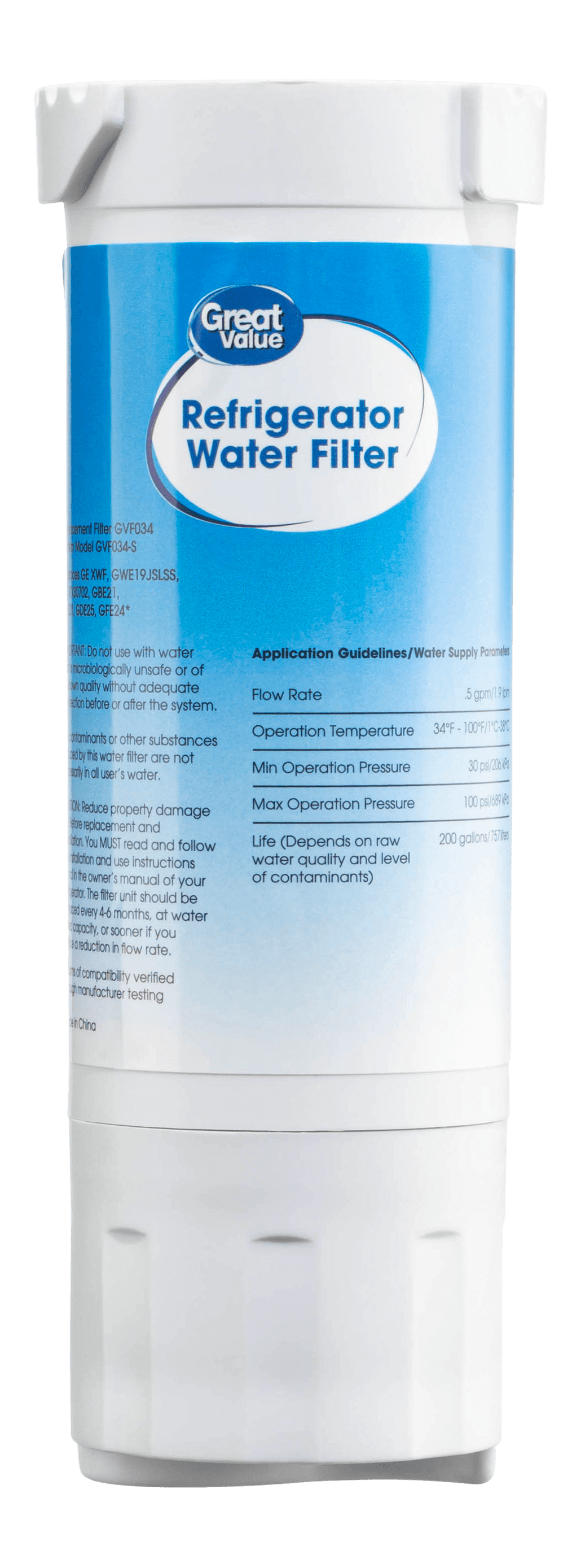 (3 pack) Great Value Replacement for GE XWF (Not XWFE) Refrigerator Water Filter, 1 Pack