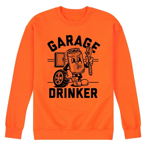 Instant Message - Garage Drinker - Men's Crew Neck Fleece Pullover