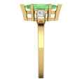 thumbnail image 3 of 2 ctw 3 Stone Anniversary Ring for Women | Marquise Cut Simulated Green Diamond | Hyperallergenic Solid 18K Yellow Gold, 3 of 5