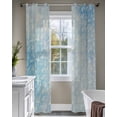 thumbnail image 4 of Blue Coastal Sheer Curtains 84 Inch Length 2 Panels Set for Living Room/Bedroom, Summer Ocean Starfish Conch Seashells Kitchen Curtains Grommet Semi-Sheer Curtains Drapes Window Treatments 42"x84"x2, 4 of 7