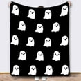 thumbnail image 4 of Halloween Ghost Blanket Flannel Double Sided Four Seasons Blanket Kawaii Plush Cover Blanket, 4 of 6