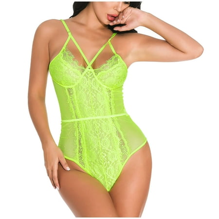 Tbopshirt Lingerie for Women Clearance Up to 50% off Womens Lingeries Ladies Fashion Fashion Lingerie Color Mesh Hollow Fashion Lacing Strap Jumpsuit Valentines Day Gift for Her