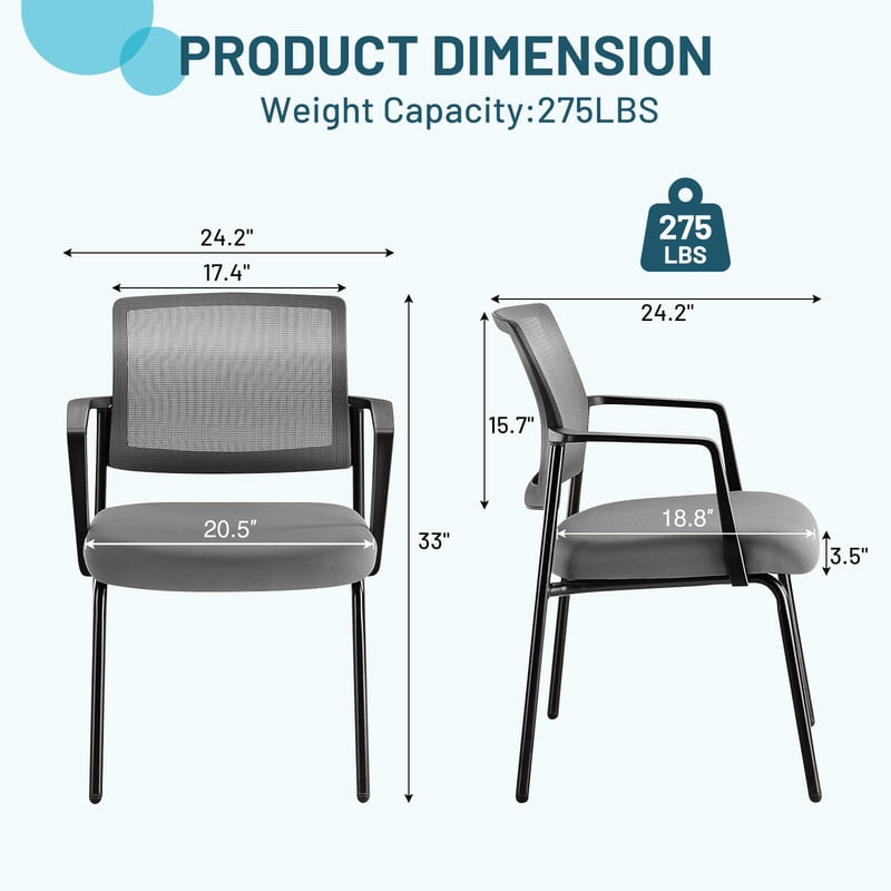 Beddle Executive Office Guest Chair,Upholstered Desk Chair with Lumbar Support and Padded Armrest, Perfect for Conference Rooms, Reception Areas, and Waiting Rooms.
