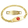thumbnail image 1 of MedicEngraved Yellow Gold Stainless Steel Custom Medical Alert Bracelet - 5mm Figaro Link, 1 of 7