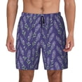 thumbnail image 3 of Uemuo Lavender Flowers Pattern Mens Swim Trunks Quick Dry Board Shorts with Mesh Lining, Stretch Beach Shorts Quick Dry No-Chafing Board Shorts-3X-Large, 3 of 9