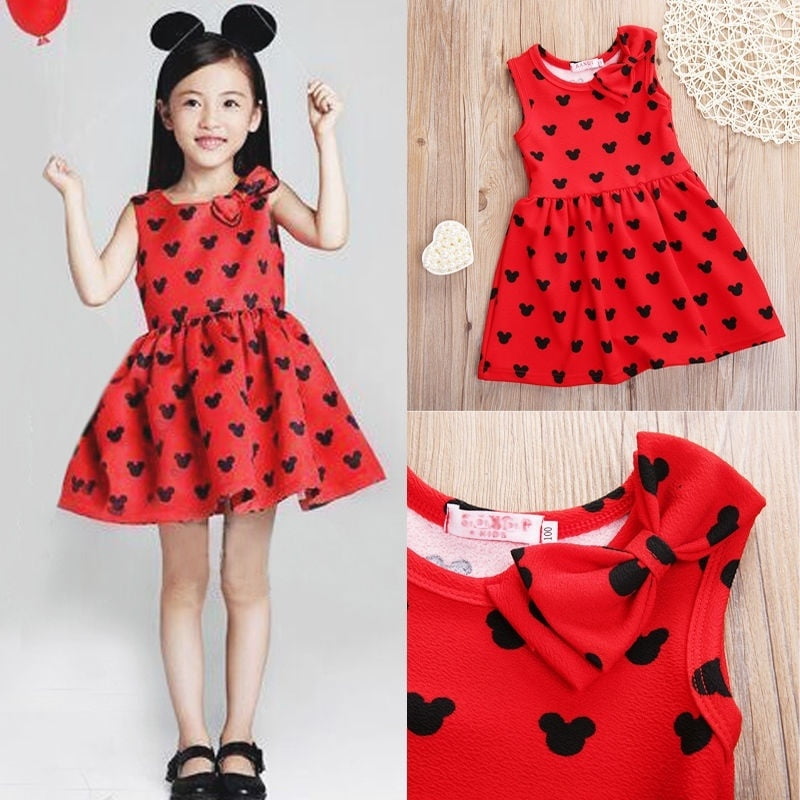 Kids Baby Girls Skirt Dress Cute Minnie Mouse Toddler Summer Clothes Age 9M-5Y