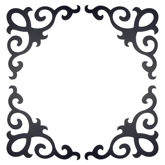 Uxcell 4 Pcs Seif-Adhesive Wall Sticker Mirror Decals, Acrylic Hollow Mirror Tiles Sticker Applique for Home Room Background Decor, Dark Blue (10x10cm)