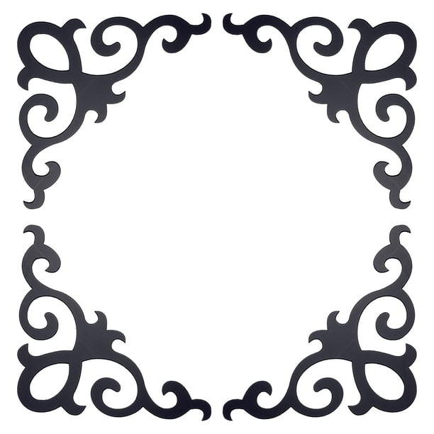 Uxcell 8Pcs Calcomanías de espejo autoadhesivas para el hogar, Negro (15x15cm)