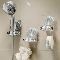 Shower Stand with Suction Cup, Shower Head Holder with Adjustable Shelf, No Drill Mount for Shower Caddy Organization, Holds Bath Accessories for Shower Storage in Bathroom or Tub Enclosure