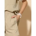 thumbnail image 5 of DARING DIVA 2 Pcs Women's Cotton Button Down Shirt Lounge Beach Short Sets XS Khaki, 5 of 6