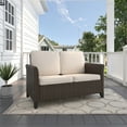 thumbnail image 2 of GAZEBETER Outdoor Loveseat Sofa,Patio Wicker Loveseat with Seat Cushions and Thicking Back,2 Seat Outdoor Couch for Porch Deck Backyard,Beige, 2 of 8