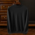 thumbnail image 2 of TFEOQRY Men's Mock Neck Sweater Solid Lightweight Knitted Long Sleeve Pullover Casual Fall Winter Warm Tops Black, 2 of 6