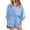 Dark Blue, variant on JULMCOMO 2 Piece Sets for Women Striped Button Down Long Sleeve Shirts Drawstring Wide Leg Summer Shorts Cruise Lounge Outfits Gray L