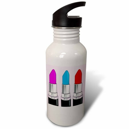 

3dRose Lipstick. Colorful image. Pink. Popular lipstick image. Sports Water Bottle 21oz