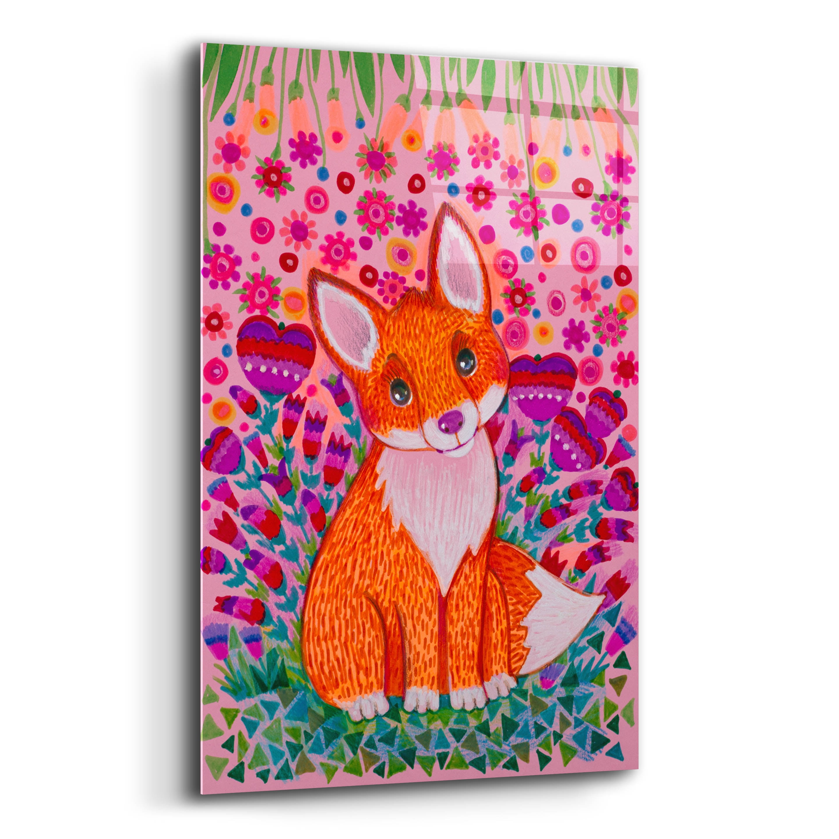 Epic Art 'Sweet Fox' by Oxana Zaika Acrylic Glass Wall Art, 12