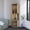 Natural, variant on Light brown vertical bar cabinet with shelves for living room optimizes corner space