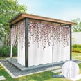 thumbnail image 6 of Outdoor Curtains for Patio Waterproof, Brown Eucalyptus Leaves Outdoor Privacy Panels Grommet, Spring Leaves Plants Country Blackout Outside Curtains for Porch/Cabana/Pergola/Gazebo 54"x84", 2 Panels, 6 of 8