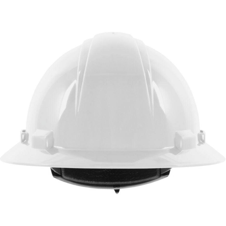 PIP Industries B3113466 Kilimanjaro Full Brim HDPE Shell 4 Point Nylon Webbing Cradle Ratchet Adjustment Hard Hat, White