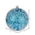 thumbnail image 2 of Vickerman 6" Turquoise Glitter Hail Ball Ornament, 4 per Bag, 2 of 3