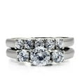 thumbnail image 3 of Womens Silver Rings High polished (no plating) Stainless Steel Ring with AAA Grade CZ in Clear TK098, 3 of 5