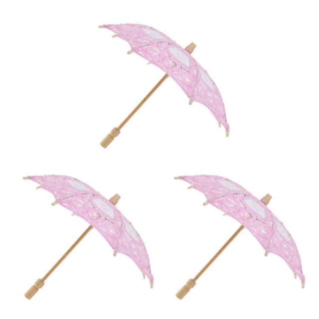 Cateissary Handmade Cotton Lace Parasol Mini Wedding Bridal Girls Flower Umbrella Type1 NO1