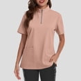 thumbnail image 5 of Women's Stand Collar Scrub Top with Zipper Front – Soft Stretch Breathable Fabric with Multiple Pockets Complexion 3XL, 5 of 5