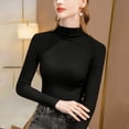 thumbnail image 5 of yillto Thermal Tops for Women Mock Neck Pullover Layered Slim Shirts Turtleneck Basic Warm Clothes, 5 of 6