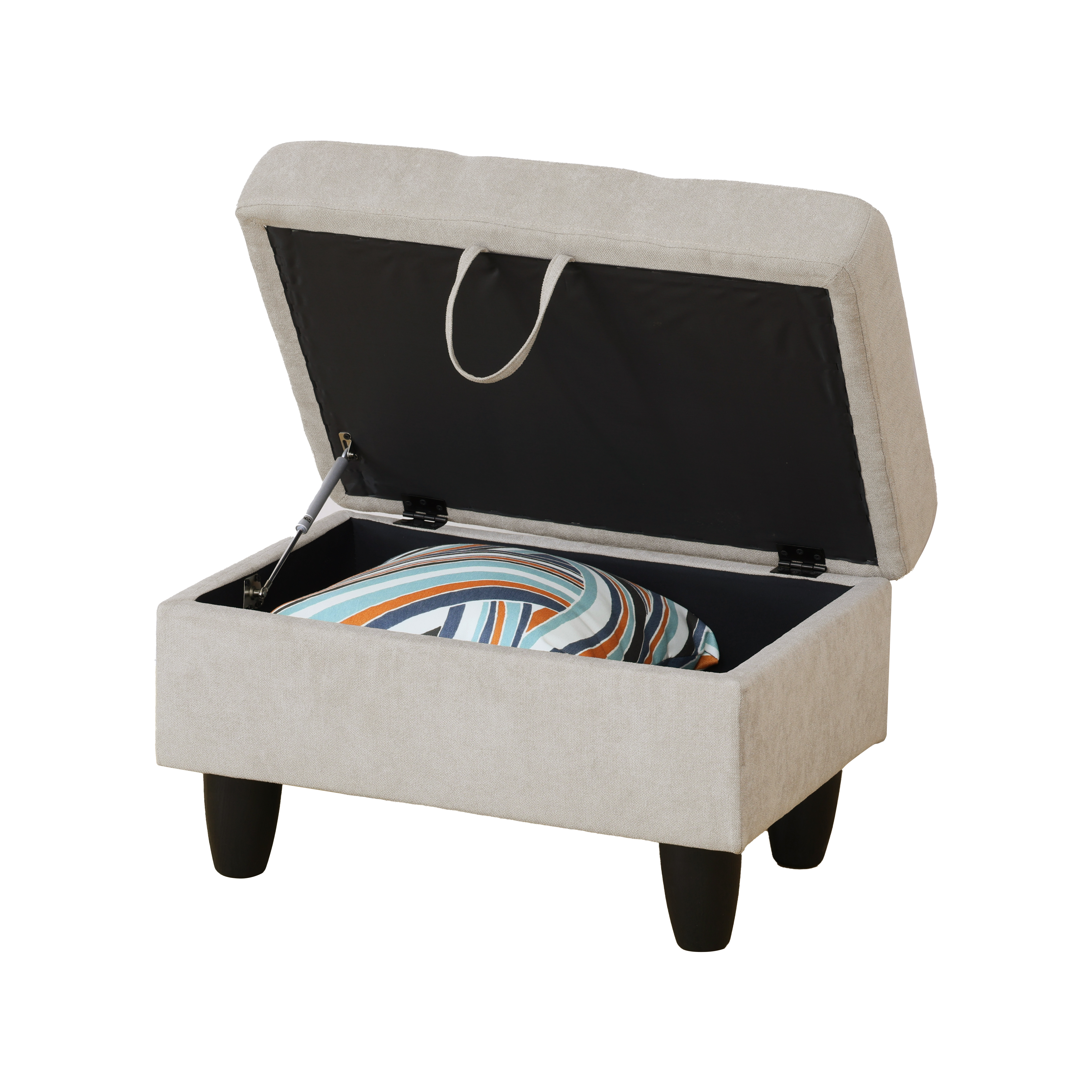 MAYEERTY Ottoman with Storage for Modular Sectional Sofa, Light Grey