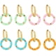 thumbnail image 2 of Nuevos 1 par de pendientes de aro pequeños y redondos en colores caramelo de moda - Rosa | Código de modelo 4785 Rosa, 2 of 4