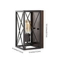 thumbnail image 4 of JONATHAN Y Norris X-Frame 6" 1-Light Farmhouse Rustic Iron LED Sconce, Oil Rubbed Bronze/Wood Finish, 4 of 9