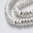 thumbnail image 4 of 10 strand Electroplated Natural Lava Rock Beads Strands Heishi Beads Flat Round/Disc Bumpy Silver Plated 8x4mm Hole: 1.2mm 105pcs/strand 15.75 inch(40cm), 4 of 6