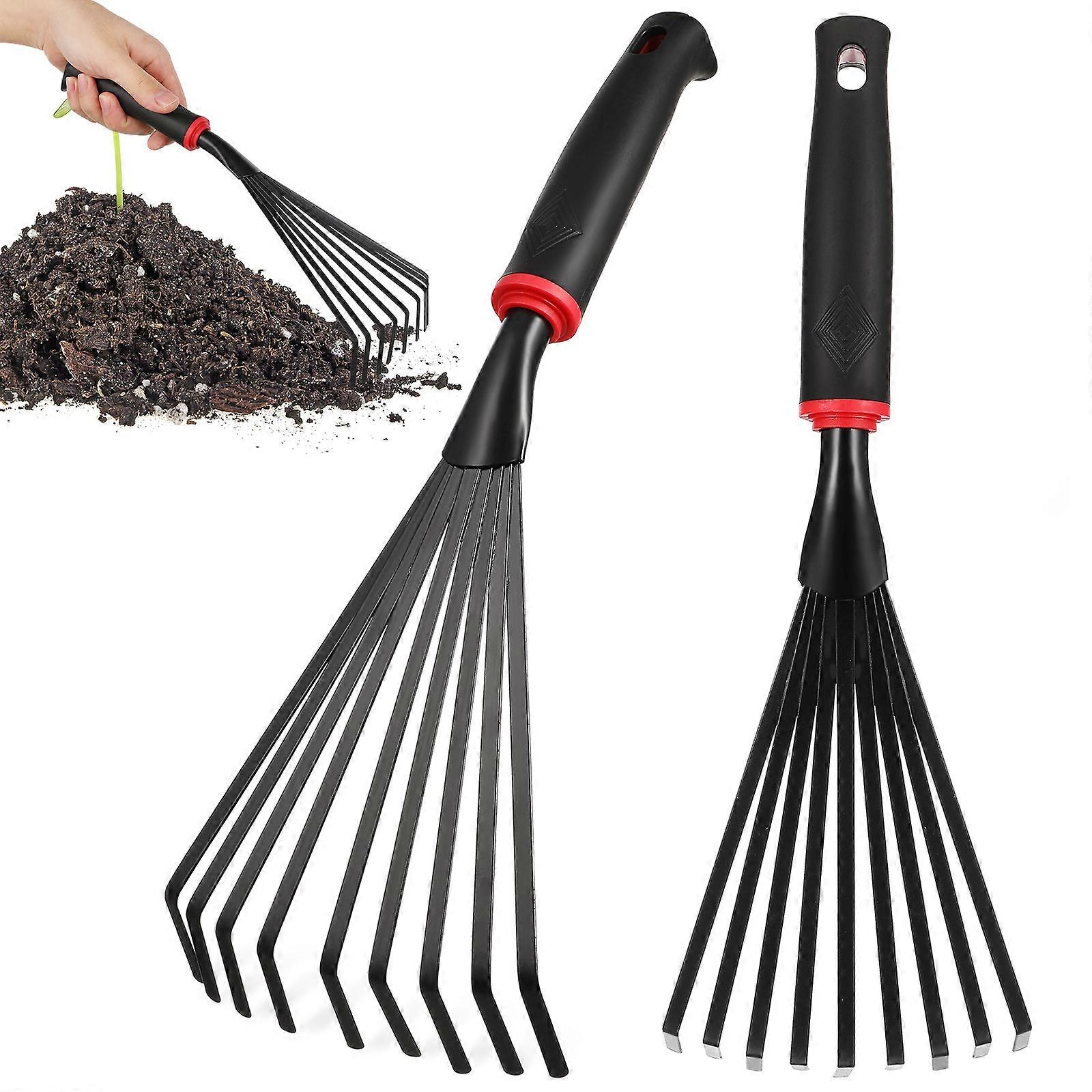 Tall Small Rakes Garden Rakes for Lawns Small Hand Rakes for Loosening Soil 2Pcs Set ...