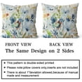 thumbnail image 2 of Brown Cream Grey Teal Floral 20x20'''' Pillow Covers Watercolor Flower Couch Pillow Cases Rustic Abstract Modern Throw Pillows Set of 2 Farmhouse Home Decor for Room Bedroom Bed Cushion Outdoor, 2 of 6