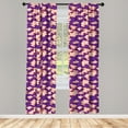 thumbnail image 4 of Ambesonne East Window Curtains, Indonesian Batik Hippie, Each 28" W x 63" L, Vermilion Purple, 4 of 4