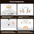 thumbnail image 2 of VSHINY L&aacute;mpara de techo con funci&oacute;n de luz de fondo,L&aacute;mpara de techo inteligente,modo de luz nocturna, regulable, con mando a distancia, tres modos de temperatura de c, 2 of 8