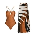 thumbnail image 2 of Women's Fashion One-Piece Swimsuit Set With sheer Bikini Cover Up, 2 of 7