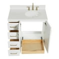 thumbnail image 6 of Ariel Taylor 36 In. Right Offset Oval Sink Bathroom Vanity With Carrara White Quartz Countertop 1.5 Edge In White, 6 of 11