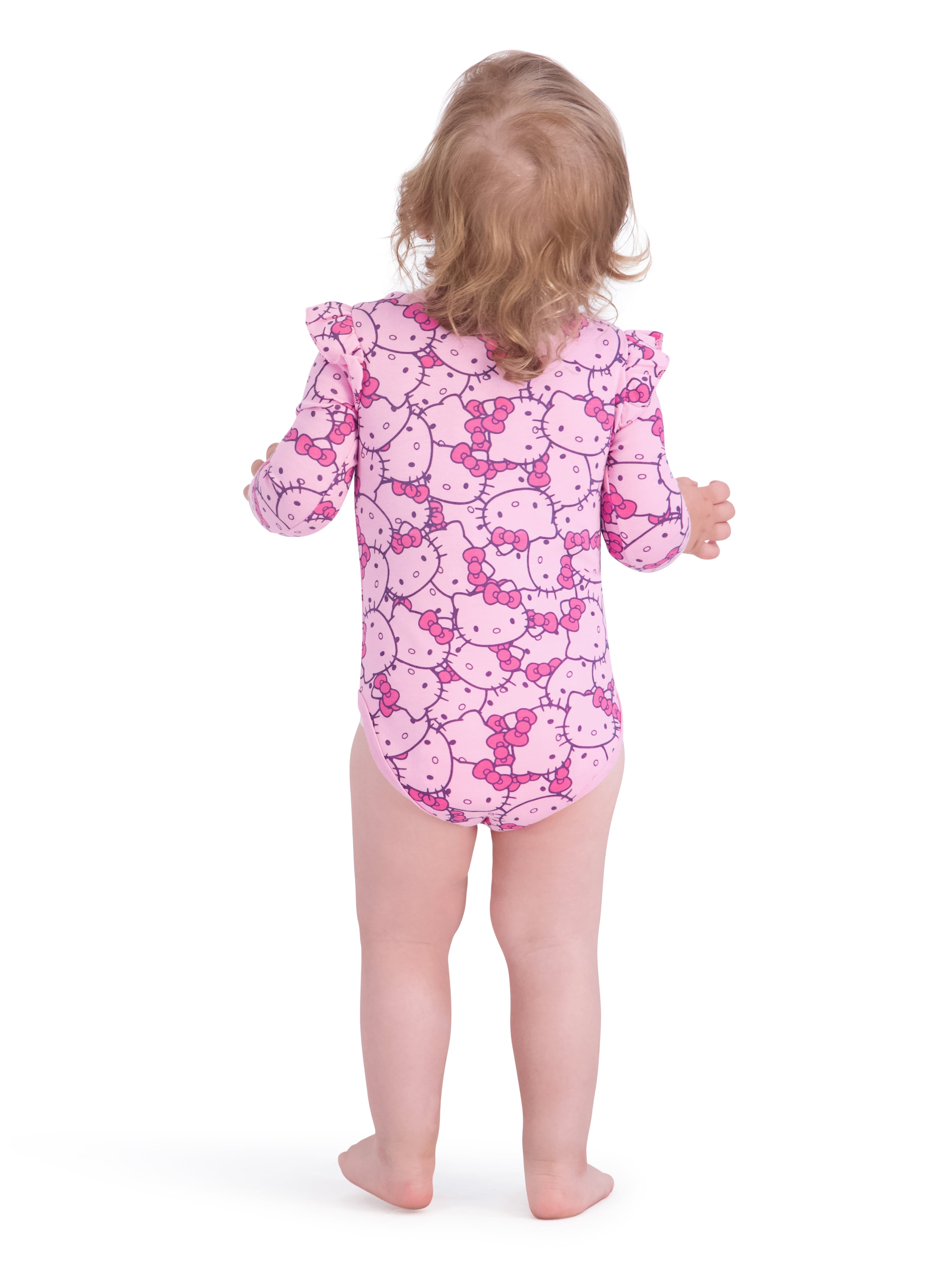 Hello Kitty Baby Girls 3 Pack Long Sleeve Bodysuit, Size 0-24 Months