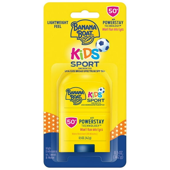 Banana Boat Kids Sport Sunscreen Stick SPF 50 0.5 oz Pack of 2
