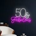 thumbnail image 2 of Handmadetneonsign 50 & Fabulous Neon Sign, 50 Fabulous LED Light, Birthday Neon Light, Age Led Sign, 2 of 5