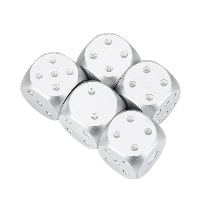 D&D Dice, Aluminium Alloy Table Game 5pcs Anti-rust And Durable Table Game Dice, For Poker Table Games Adult